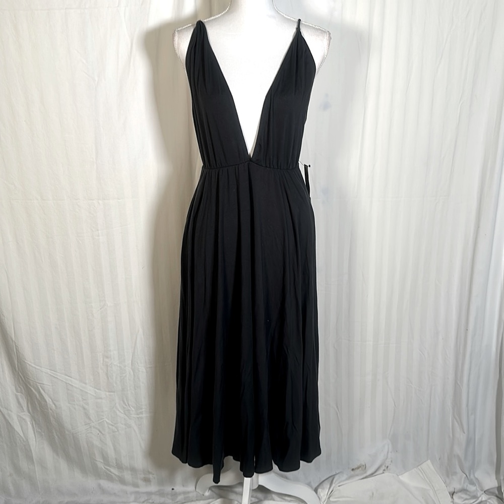 Reformation Naya Black Dress Sz L NWT